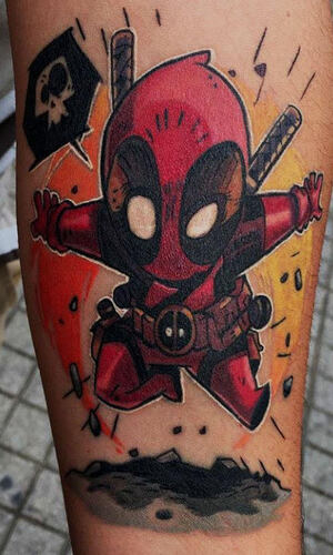 New School Deadpool Tattoo
